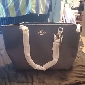 Coach Black Leather Tote Bag